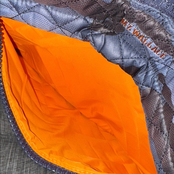 MZ Wallace Bag Laptop Metro Organizer Sleeve Blue Black Camouflage Quilted Nylon - Picture 11 of 17